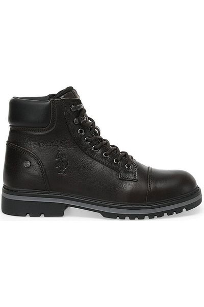 U.S. Polo Assn. Ανδρικές μπότες U.s.polo Jones από γνήσιο δέρμα Full Shearling Μαύρο