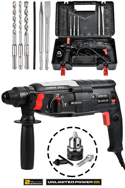 ASSUR 850w Metal Şanzıman Darbeli Matkap Kırıcı Delici Hilti 2-28 mm
