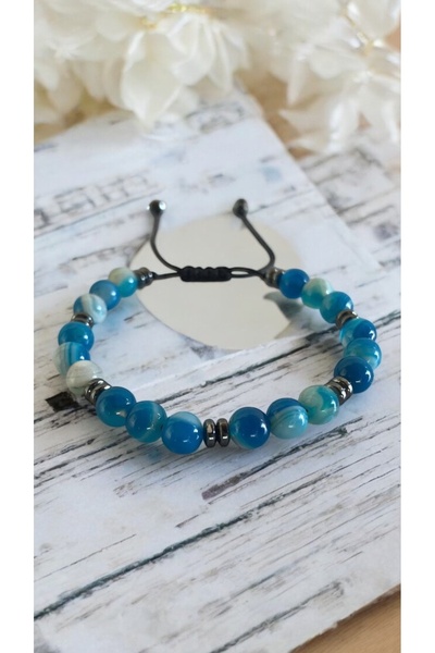 Bensei Takı Dükkanı Bensei مدغشقر العقيق والهيماتيت حجر أسود سلسلة سوار قابل ...