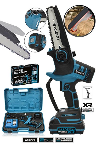 ASSUR 21V Çift Akülü Dal Budama Makinesi El Testeresi Kesim Motoru