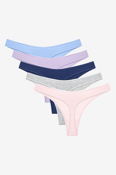 Penti Blue Bloom 5-teiliges mehrfarbiges Tanga-Höschen