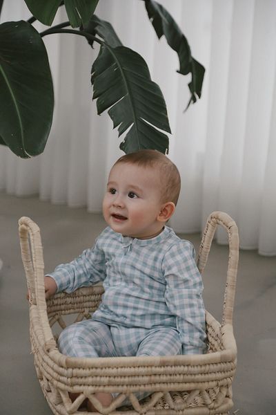 DoDo'S Baby 100% Organic Cotton Soft Plaid Mint Baby Sleeping Bag