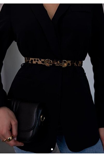 Descoin Gold Uzun Tokalı İnce Kadın Kemeri, Ceket Kemeri, Gömlek Kemeri, Elbi...