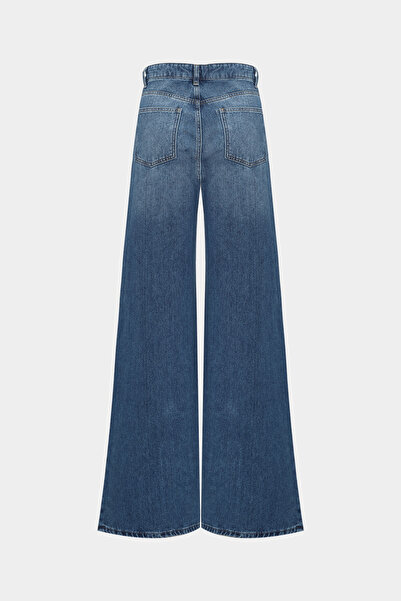 Açelya Okcu Džíny s vysokým pasem St. Leg Mid Blue Extra Wide Leg