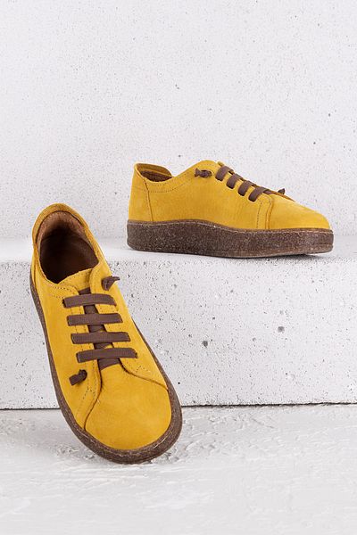 Getcho Chako Women's Mustard Nubuck Casual Shoes