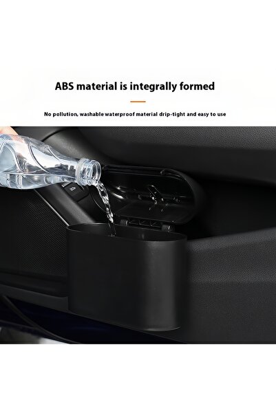 Saharaz Car Trash Can with Lid,with10 Rolls of Bin Bag Liners,Push On Design,Small Trash Bin for Car