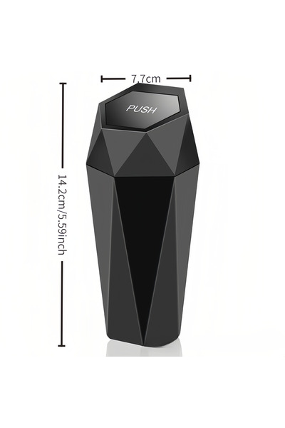 COOYA Portable Car Trash Can With Lid, Leakproof, Durable, Bin, For Vehicle, Home, Black