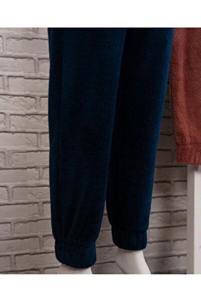 Baveno Peluş  Paçası Büzgülü Tek Eşofman Altı