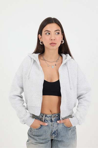Addax Vyvýšená mikina na zip H3717-W9