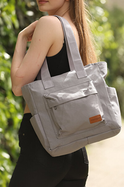 PASSTELL حقيبة كتف نسائية كبيرة الحجم من القماش