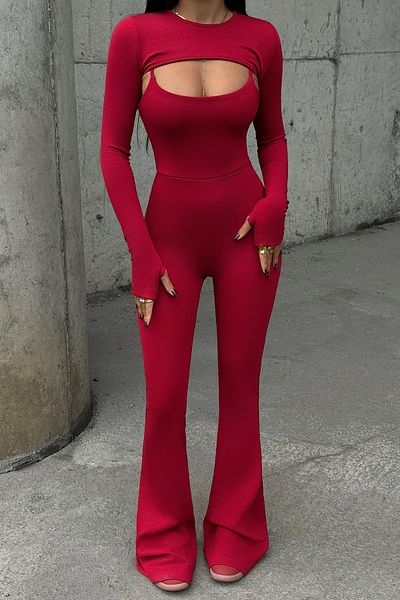 Eyyo Yvonne Red Jumpsuit - Ate-1921