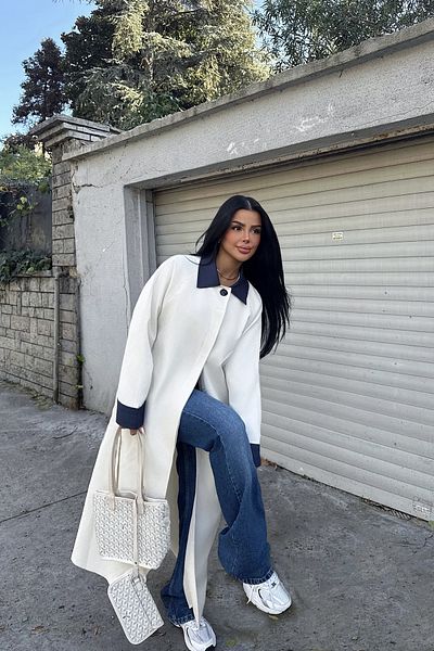 Eyyo Carolina Cream Trench Coat - Ate-2034