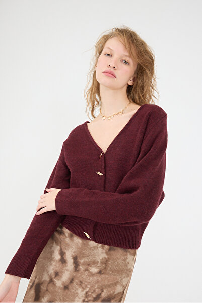 Addax V-Neck Buttoned Knitwear Cardigan H3370-B9