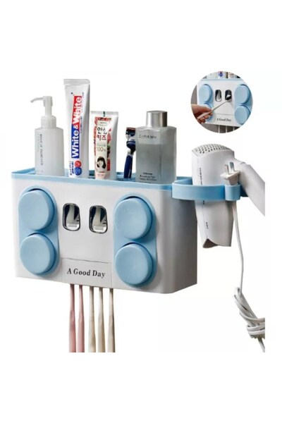 1st Automatic Toothbrush Holder And Dispenser With 4 Storage Cups, No Drilling Or Tool Installation