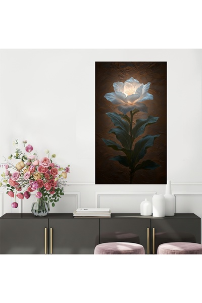 KanvasSepeti Pictură în ulei cu flori înflorite, care emit lumină și energie,...