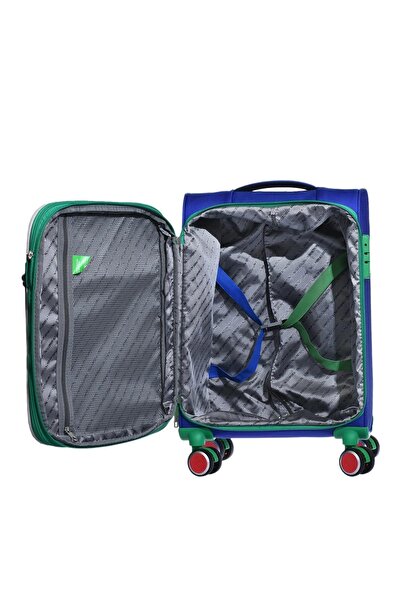 United Colors of Benetton Benetton 2200 Küçük boy Ultra Light Hafif Lüx Kumaş Tekerlekli Valiz MAVİ