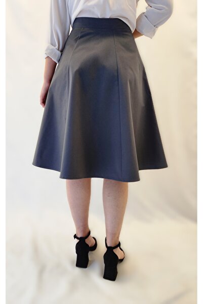 YAXİ GRİ ALTI PARÇA DOKUMA DİZALTI ÇAN ETEK