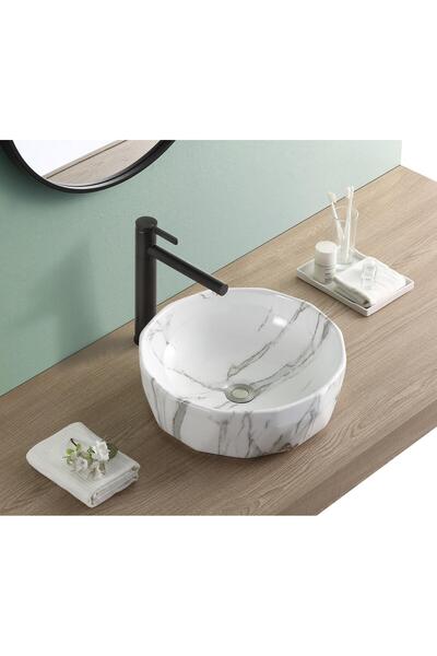 PUROSER Ege Beige Tezgah Üstü Çanak Lavabo