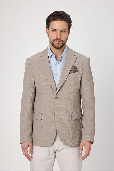 Frappoli Sandeo Ανδρικό Smoke Diagonel Pattern Stretching Fabric Lycra Blazer Jacket
