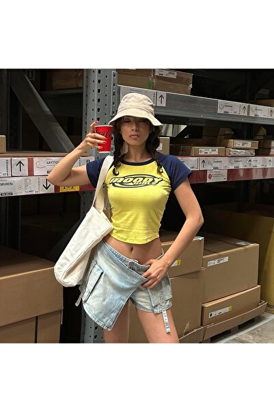 Köstebek Moody Girls Green Raglan Half T-shirt