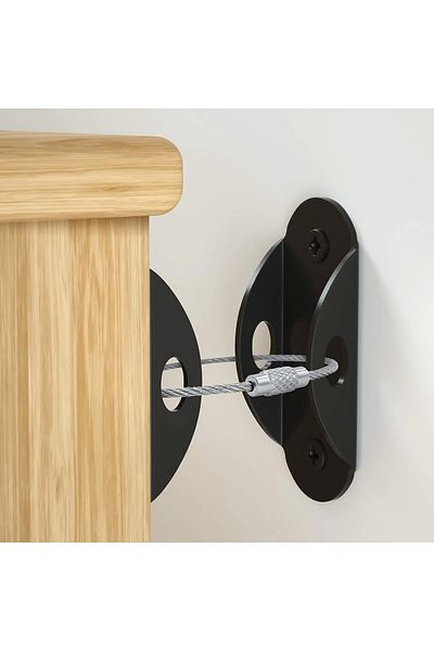 MR.BRACKET Heavy Load Steel Rope Earthquake Cabinet Fixing Bracket - Furniture Wardrobe Wall Fixing Bracket