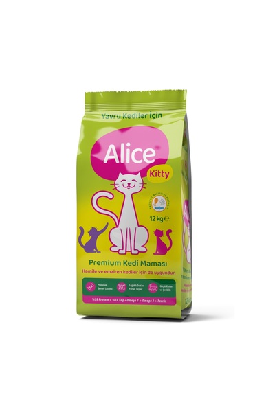 Alice Kitty Yavru, Hamile Ve Emziren Super Premium Kedi Maması 12 Kg