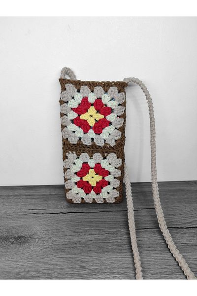 Altınergiyim Mobile Phone Bag Knitted with Cotton String