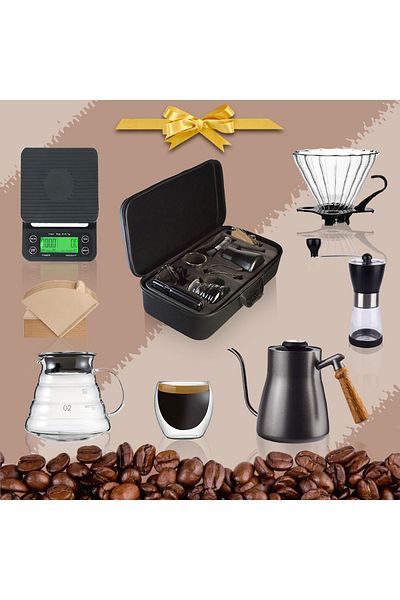 EqiEch V60 7-piece Drip Coffee Maker Set with Portable Travel Bag for Home,Travel,Camping