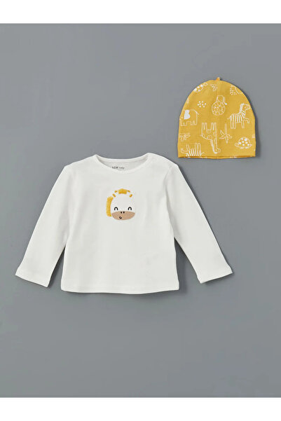 LC Waikiki LCW baby Ekru Bisiklet Yaka Erkek Bebek Hastane Seti