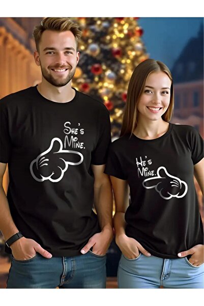 caddekombin Μπλουζάκι Hes Mine 2-PACK Lover Combination με στάμπα από βαμβακε...