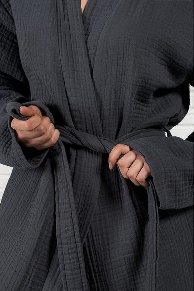 Barine Βαμβακερό μπουρνούζι Anthracite Cocoon