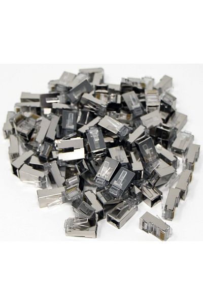 Taimi مجموعة موصلات RJ45 المعيارية من الفولاذ مكونة من 100 قطعة