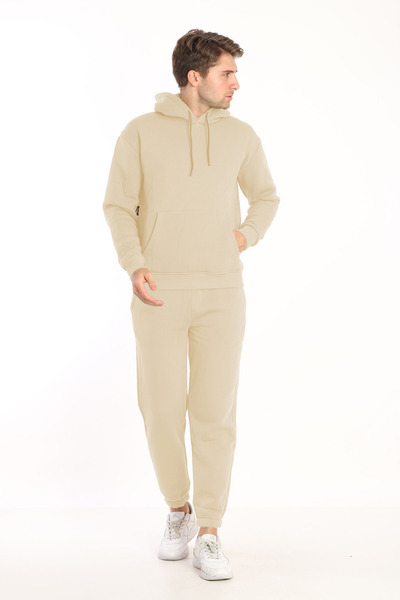 CMZ COLLECTİON Ανδρικό χειμερινό βαμβακερό σετ φόρμας με κουκούλα και τσέπη κ...