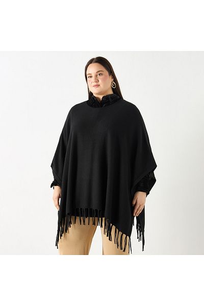 Ulla Popken Fringe Poncho