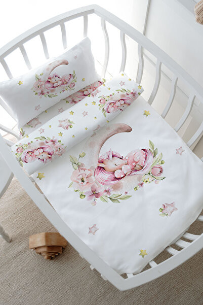Tuğba Kuğu Anne Yanı Beşik Nevresim Takımı (60x100) - For Baby Serisi - Ayda ...