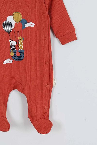 MAİBELLA New Cute Balloon and Animal Print Snap Cotton Long Sleeve Winter Baby Boy Romper