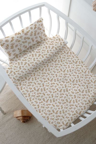 Tuğba Kuğu Mother's Side Crib Duvet Cover Set (60X100) - Iconic Series - Tiny Flowers
