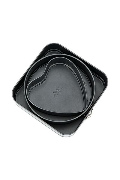 BETTY CROCKER Shaped Springform Pan & Stainless Steel Lock SET 3Pcs