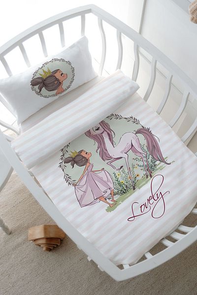 Tuğba Kuğu Iconic Series Unicorn Chat - Park Bed Duvet Cover Set (80X120)