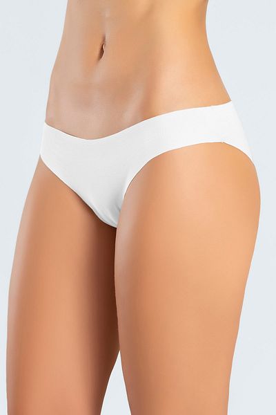 GRSN Chiloți slip bikini din 3 piese, fără sudură, fără urme, din lycra, piele albă, neagră