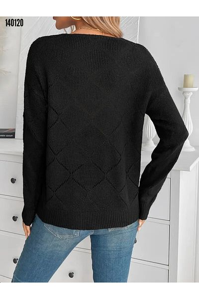 Kokosh moda Γυναικεία μπλούζα με μακρυμάνικο πλεκτό με λαιμόκοψη V