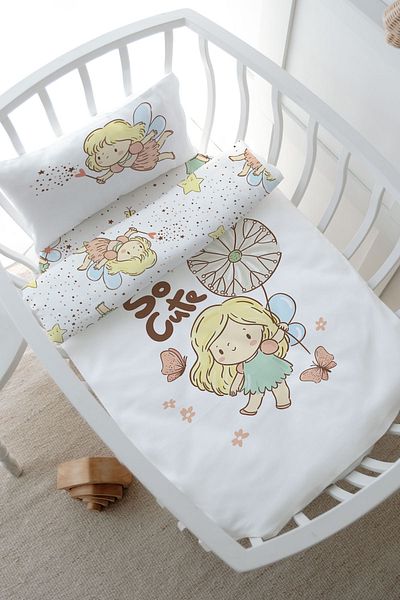 Tuğba Kuğu Mother's Side Crib Duvet Cover Set (60X100) - Iconic Series - Girl Dream