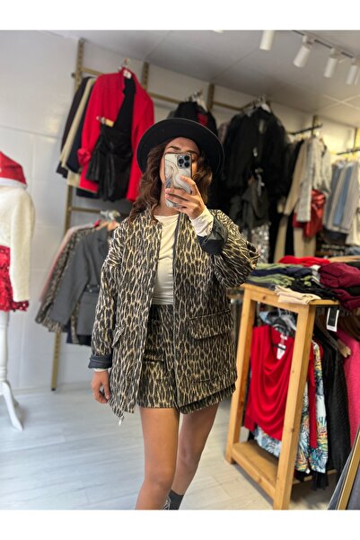 Butik Leopar desen etekli takım