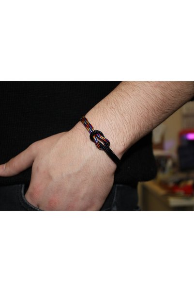 etniko Magnetic Steel Bracelet – Black - Rainbow - for Women and Men with Its Simple and Stylish Design