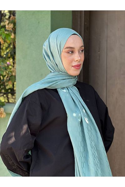 Modakaşmir Silky Jacquard Series Chain Pattern Shawl