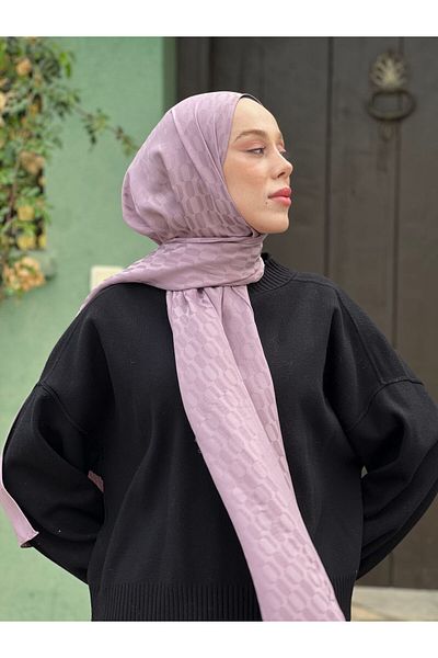 Modakaşmir Silky Jacquard Series Chain Pattern Shawl