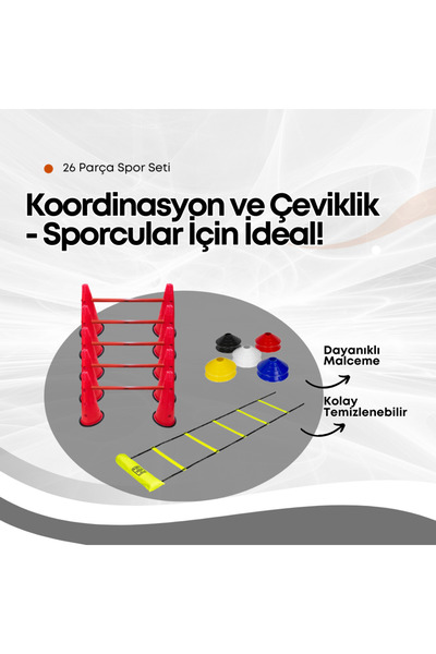 AVESSA Yeni Nesil 26 Parça Sporcu Antrenman Seti - Hız, Çeviklik ve Koordinas...