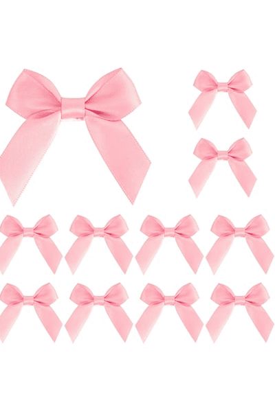 İNFİNİTYHOME 10Pcs Satin Bow - Pink Color