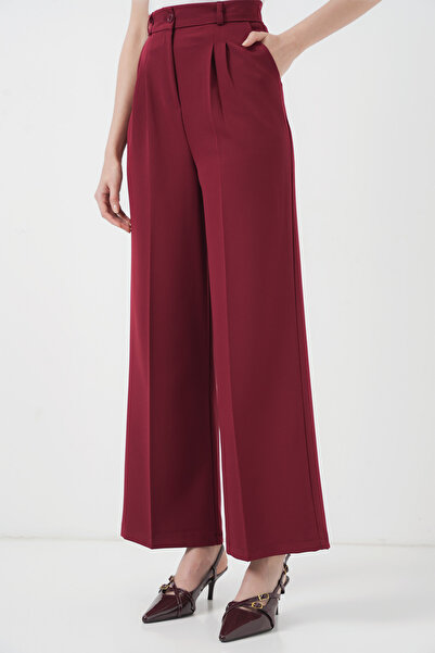 Bigdart 6647 Bol Paça Kumaş Pantolon - Bordo