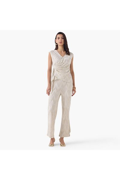 Iconic Printed Sleeveless Top With Wrap Detail